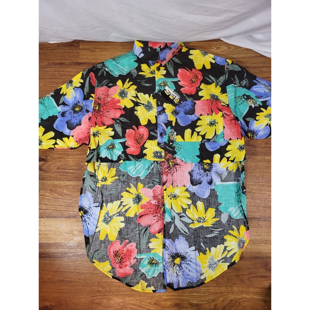 NWT‎ Vtge Clothing Company Lemon Size M Button Up Retro Floral S/S Camp Shirt...